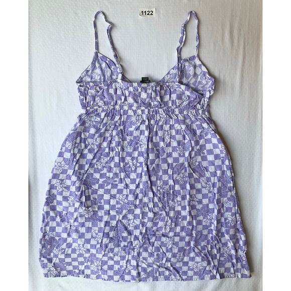 Wild Fable Women’s Sleeveless Slit Front Sexy Mini Dress size XS, Purple & White - Picture 10 of 10